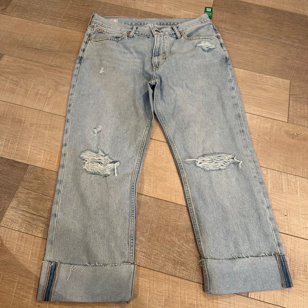 GAP WOMENS DENIM BOY JEANS NEW MID RISE 30/10 SHORT